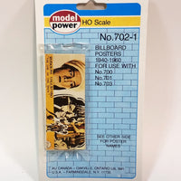 Model Power HO Scale Movie Poster Billboards Set Of 8 1940-1960 Classic Billboards