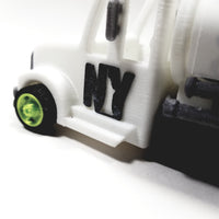 Wheelz Of NY Eggshell White Transport White Tanker Lime Green Rims 3D Printed 6" Truck