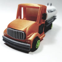 Wheelz Of NY Mandarin Orange Transport White Tanker Lime Green Rims 3D Printed 6" Truck