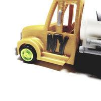 Wheelz Of NY Yellow Gold Transport White Tanker Lime Green Rims 3D Printed 6" Truck
