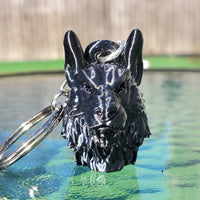 FlexiMech Werewolf Detailed 3d Wolf Head Keychain Silver Tone Keyring Choose Color