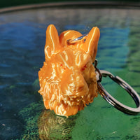 FlexiMech Werewolf Detailed 3d Wolf Head Keychain Silver Tone Keyring Choose Color