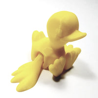 Flexi-Mech Rubber Duck Yellow 3d Printed Mechanical Flapping Toy