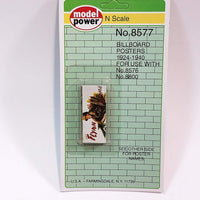 Model Power N Scale Movie Poster Billboards Set Of 8 1924-1940 Classic Billboards