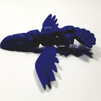 Flexxi Toucan Fully Articulated Mechanical 3d Printed Toy Bird Navy Blue