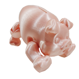 Flexi-Mech Piggy Bank Articulated Pig Functional 3d Printed Kids Toy Bank Choose A Color