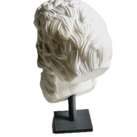 FlexiMech Beard & Skull Head Full Of Hair 4.5"Tall Statue Collection #13 With Stand Pearl White