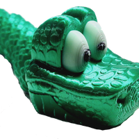 Flexi-Mech Green Cartoon RattleSnake Fully Articulated Open Mouth Mechanical 3d Printed Fidget Toy