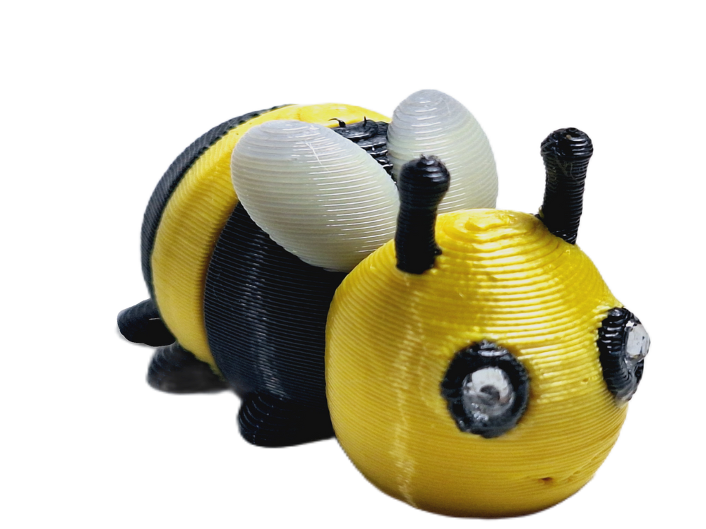 Dieymond Eyes Bumble Bee & Bee Hive Tiny Articulated 3d Printed Fidget Toy Choose Color