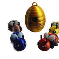 Dieymond Eyes Bumble Bee & Bee Hive Tiny Articulated 3d Printed Fidget Toy Choose Color