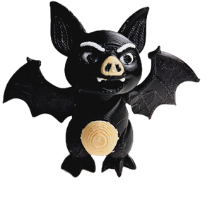 Fleximech Mini Vampire Bat Figure 4.5" Articulated 3d Printed Scary winged Fidget Toy