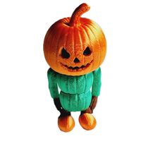 FlexiMech Longtooth Jack 5" Articulated Scary Pumkin Figure 3d Printed Fidget Toy
