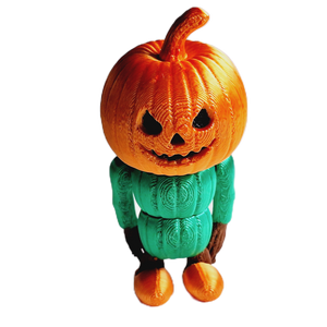 FlexiMech Longtooth Jack 5" Articulated Scary Pumkin Figure 3d Printed Fidget Toy