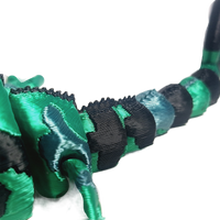 FlexiMech Long Horned Chameleon Flexible Fully Articulated 3d Printed Lizard 10" Reptile Fidget Toy
