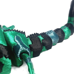 FlexiMech Long Horned Chameleon Flexible Fully Articulated 3d Printed Lizard 10" Reptile Fidget Toy