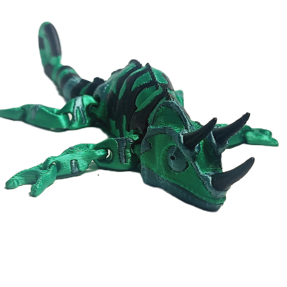 FlexiMech Long Horned Chameleon Flexible Fully Articulated 3d Printed Lizard 10