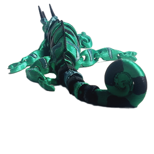 FlexiMech Long Horned Chameleon Flexible Fully Articulated 3d Printed Lizard 10" Reptile Fidget Toy