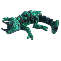 FlexiMech Long Horned Chameleon Flexible Fully Articulated 3d Printed Lizard 10" Reptile Fidget Toy
