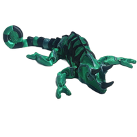 FlexiMech Long Horned Chameleon Flexible Fully Articulated 3d Printed Lizard 10" Reptile Fidget Toy
