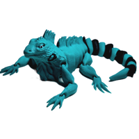 Fleximech Iguana Articulated 3d Printed 7.5" Lizard Fidget Toy
