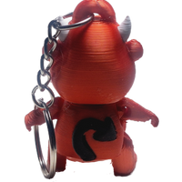 FlexiMech Devilish Mini Devil Valentines Red Keychain 2.5" Tall Articulated Figure Fidget Toy