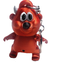 FlexiMech Devilish Mini Devil Valentines Red Keychain 2.5" Tall Articulated Figure Fidget Toy
