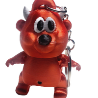FlexiMech Devilish Mini Devil Valentines Red Keychain 2.5" Tall Articulated Figure Fidget Toy