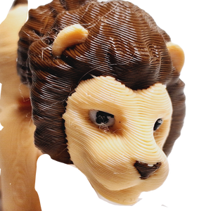 FlexiMech Baby Lion 2.5" Articulated  3d Printed Flexible Jungle Animal Fidget Toy