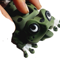 Fleximech My Pet Large 6" Green Frog Articulated Action Button 3d Printed  pet Toad Fidget Toy