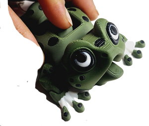 Fleximech My Pet Large 6" Green Frog Articulated Action Button 3d Printed  pet Toad Fidget Toy