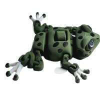 Fleximech My Pet Large 6" Green Frog Articulated Action Button 3d Printed  pet Toad Fidget Toy
