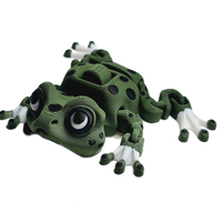 Fleximech My Pet Large 6" Green Frog Articulated Action Button 3d Printed  pet Toad Fidget Toy
