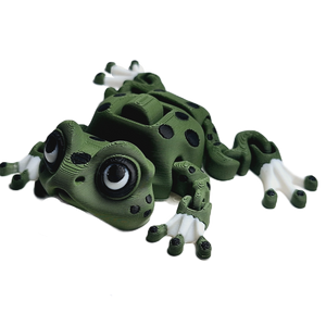 Fleximech My Pet Large 6" Green Frog Articulated Action Button 3d Printed  pet Toad Fidget Toy