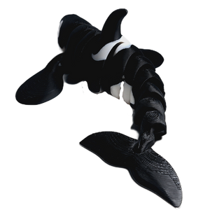 Fleximech Sea Creatures Orca Fully Articulated 3d Printed 6.5" Killer Whale Fidget Toy