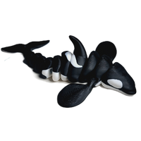 Fleximech Sea Creatures Orca Fully Articulated 3d Printed 6.5" Killer Whale Fidget Toy
