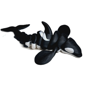 Fleximech Sea Creatures Orca Fully Articulated 3d Printed 6.5" Killer Whale Fidget Toy