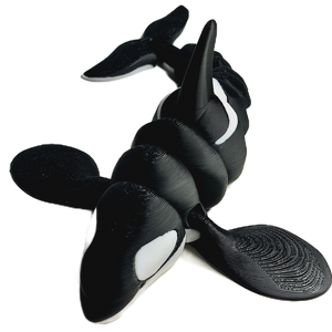 Fleximech Sea Creatures Orca Fully Articulated 3d Printed 6.5" Killer Whale Fidget Toy