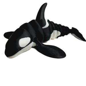 Fleximech Sea Creatures Orca Fully Articulated 3d Printed 6.5" Killer Whale Fidget Toy