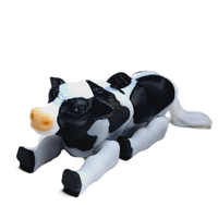 Fleximech Mini Baby Dairy Cow Articulated 3d Printed 3.25" Farm Calf Fidget Toy Figure
