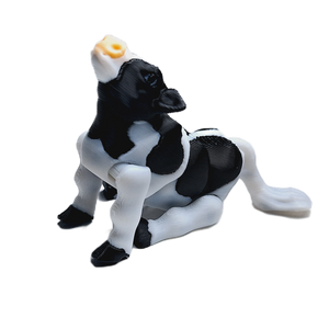 Fleximech Mini Baby Dairy Cow Articulated 3d Printed 3.25" Farm Calf Fidget Toy Figure