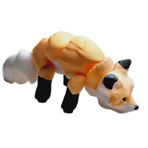Fleximech Cute Mini Fox Articulated 3d Printed 3.25" baby fox Fidget Toy