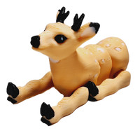 Fleximech Mini Deer Articulated 3d Printed Flexible Forest Animals Fidget Toy Figure (Deer (Baby Doe) 1.5")
