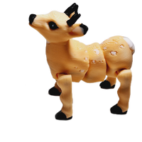 Fleximech Mini Deer Articulated 3d Printed Flexible Forest Animals Fidget Toy Figure (Deer (Baby Doe) 1.5")
