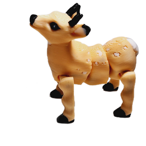 Fleximech Mini Deer Articulated 3d Printed Flexible Forest Animals Fidget Toy Figure (Deer (Baby Doe) 1.5")