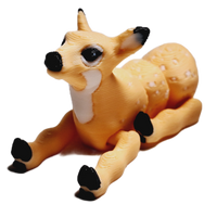 Fleximech Mini Deer Articulated 3d Printed Flexible Forest Animals Fidget Toy Figure (Deer (Baby Doe) 1.5")