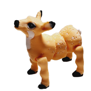 Fleximech Mini Deer Articulated 3d Printed Flexible Forest Animals Fidget Toy Figure (Deer (Baby Doe) 1.5")