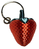 FlexiMech Strawberry Mini 3D Red Delicious Fruit  Keychain 1.75" Tall  Figure
