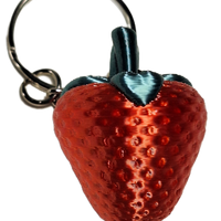 FlexiMech Strawberry Mini 3D Red Delicious Fruit  Keychain 1.75" Tall  Figure