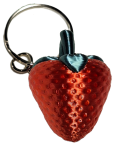 FlexiMech Strawberry Mini 3D Red Delicious Fruit  Keychain 1.75" Tall  Figure