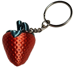 FlexiMech Strawberry Mini 3D Red Delicious Fruit  Keychain 1.75" Tall  Figure